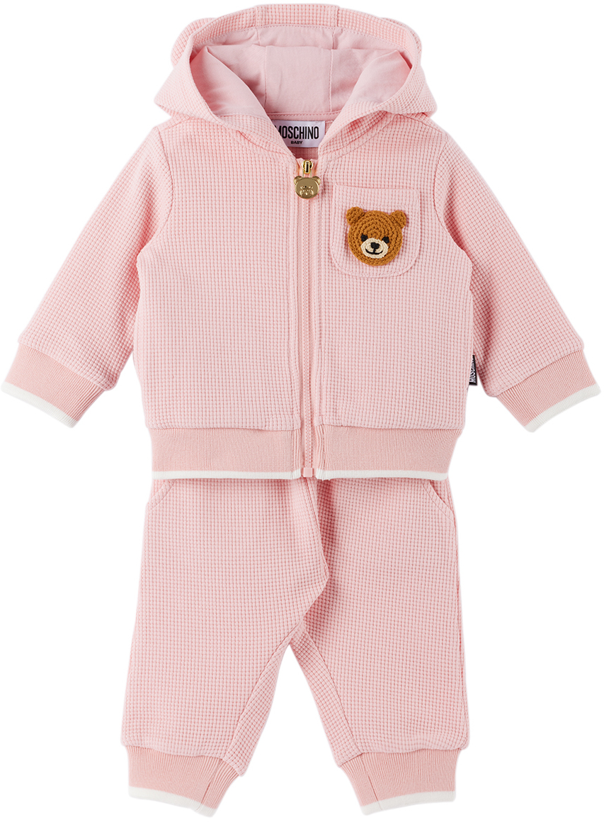 Baby Pink Teddy Bear Tracksuit by Moschino SSENSE
