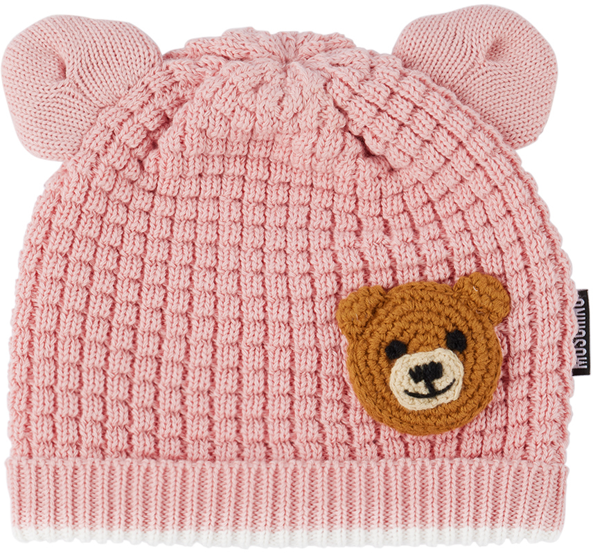 Moschino Baby Pink Teddy Bear Beanie