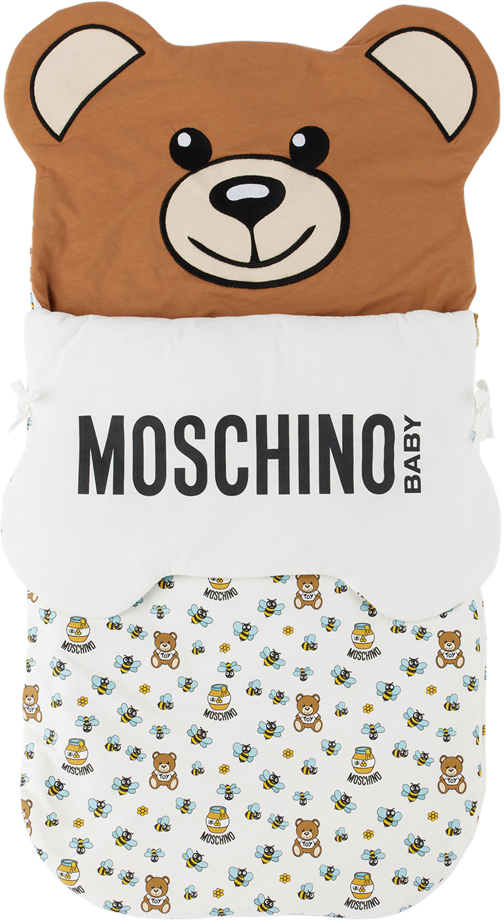 Moschino Baby White Graphic Nest