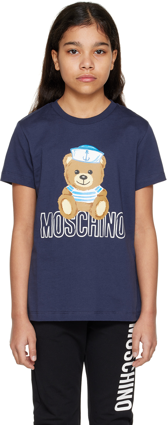 Moschino Kids Navy Sailor Teddy T-Shirt
