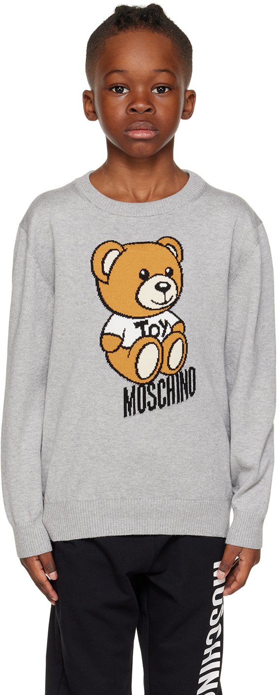 Moschino Kids Gray Intarsia Sweater