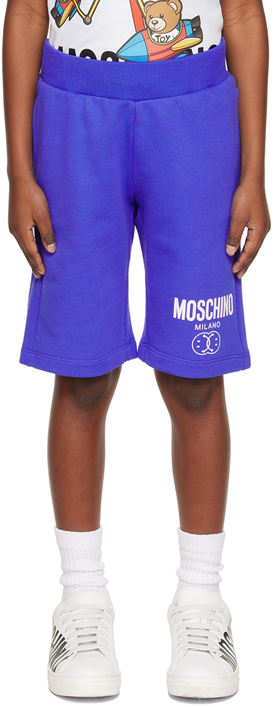 Moschino Kids Blue Double Smiley Shorts