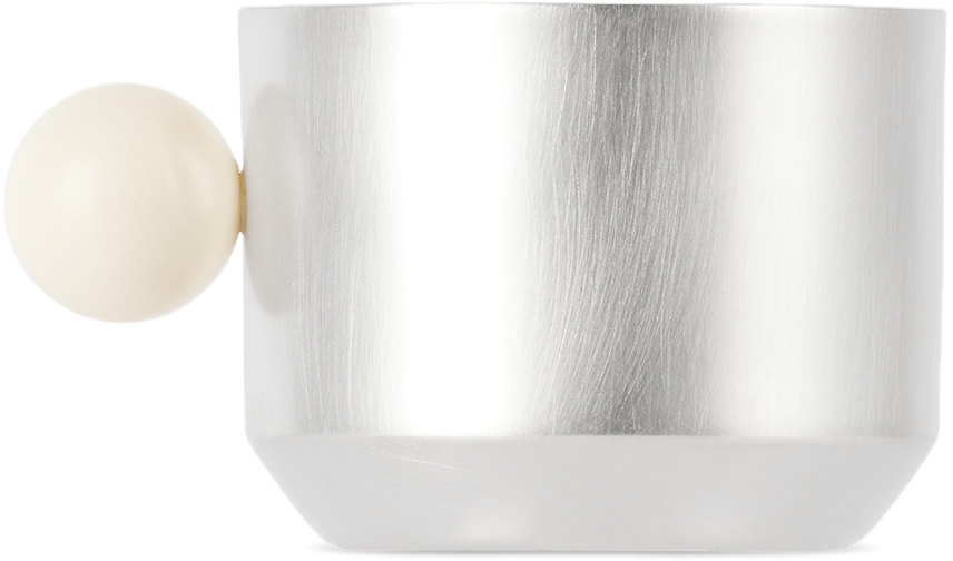 Natalia Criado Silver Tazine Stone Cup In Silver With White St