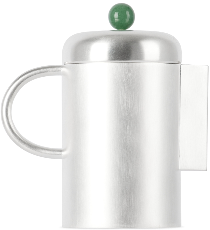 Natalia Criado Silver Simple Coffee Pot In Green Quartz