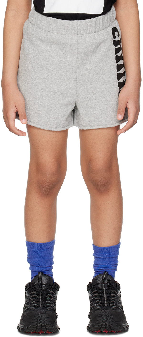 Nzkidzzz Kids Grey 'chillin' Shorts In Grey