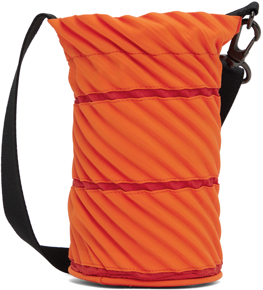 Homme Plissé Issey Miyake Rounded Square Bag in Orpiment Orange