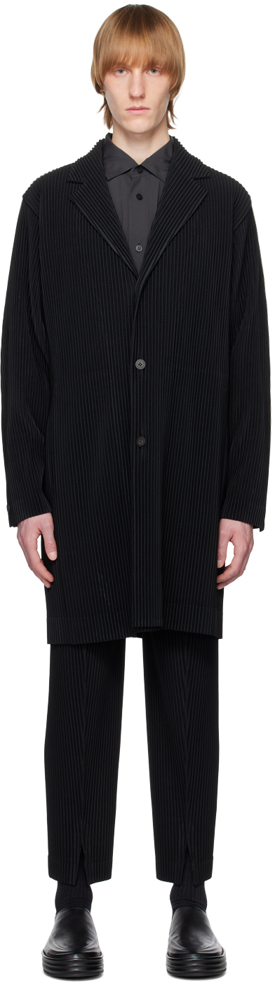 Shop Issey Miyake Black Basics Coat In 15-black