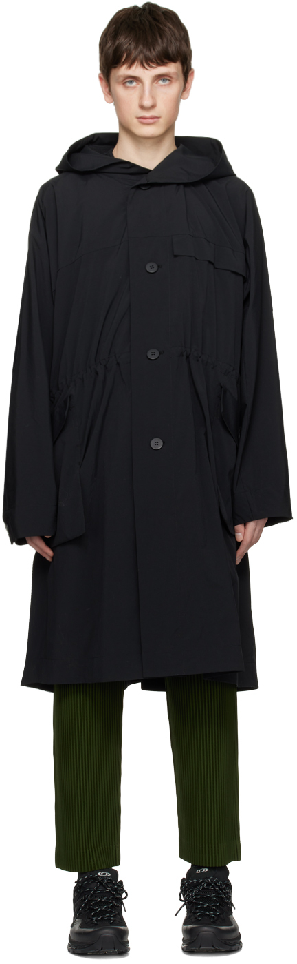 Issey Miyake Black Acclimation Coat In 15-black