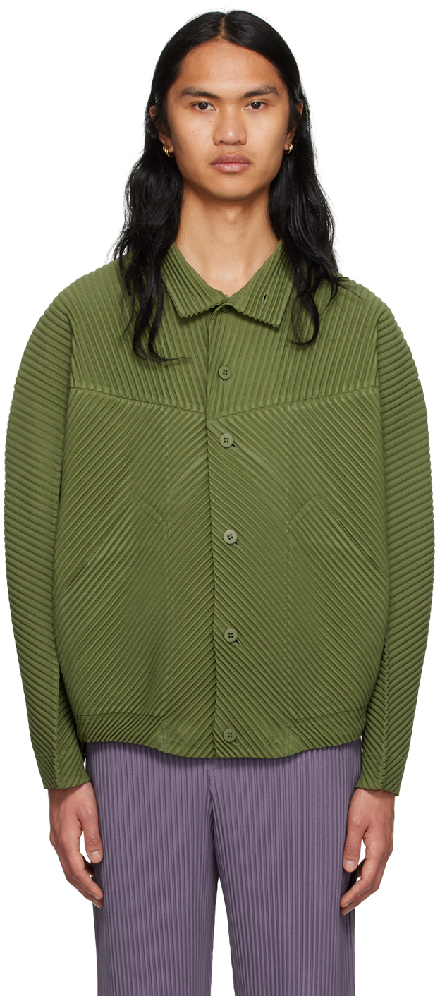 Homme Plissé Issey Miyake: Green Monthly Color March Jacket | SSENSE