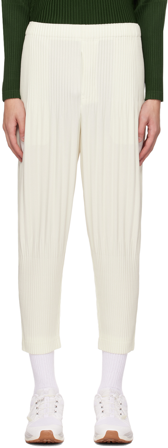 Issey Miyake Off-white Color Pleats Trousers In 03 Ivory