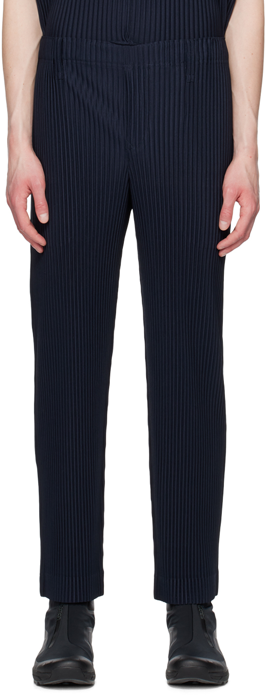 Navy Tailored Pleats 2 Trousers