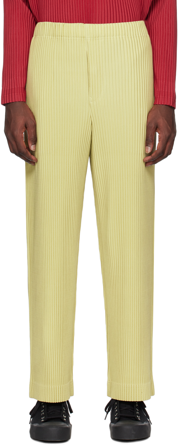 Issey Miyake Beige Monthly Color January Trousers In 60-beige Green