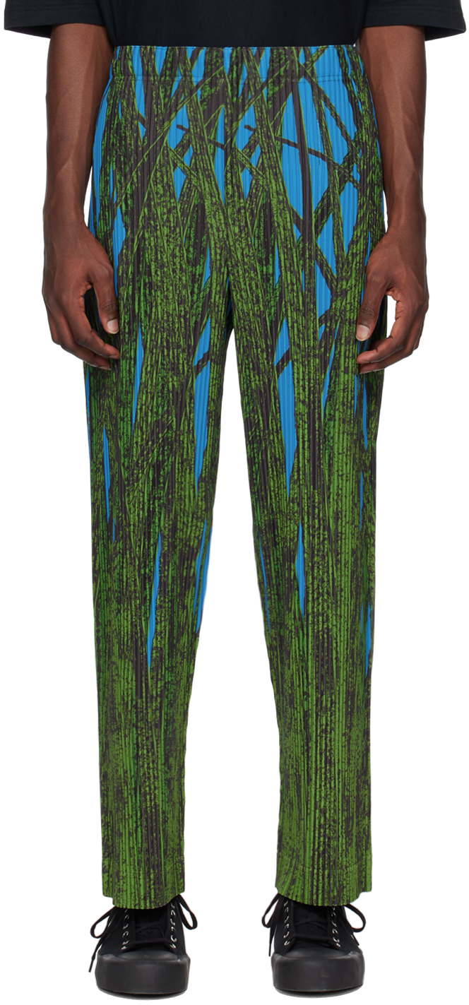 Shop Issey Miyake Green Grass Field Trousers In 62-green
