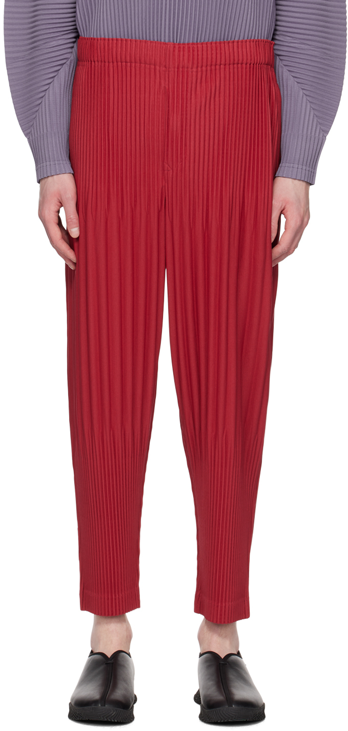 HOMME PLISSÉ ISSEY MIYAKE Red Monthly Color February Trousers