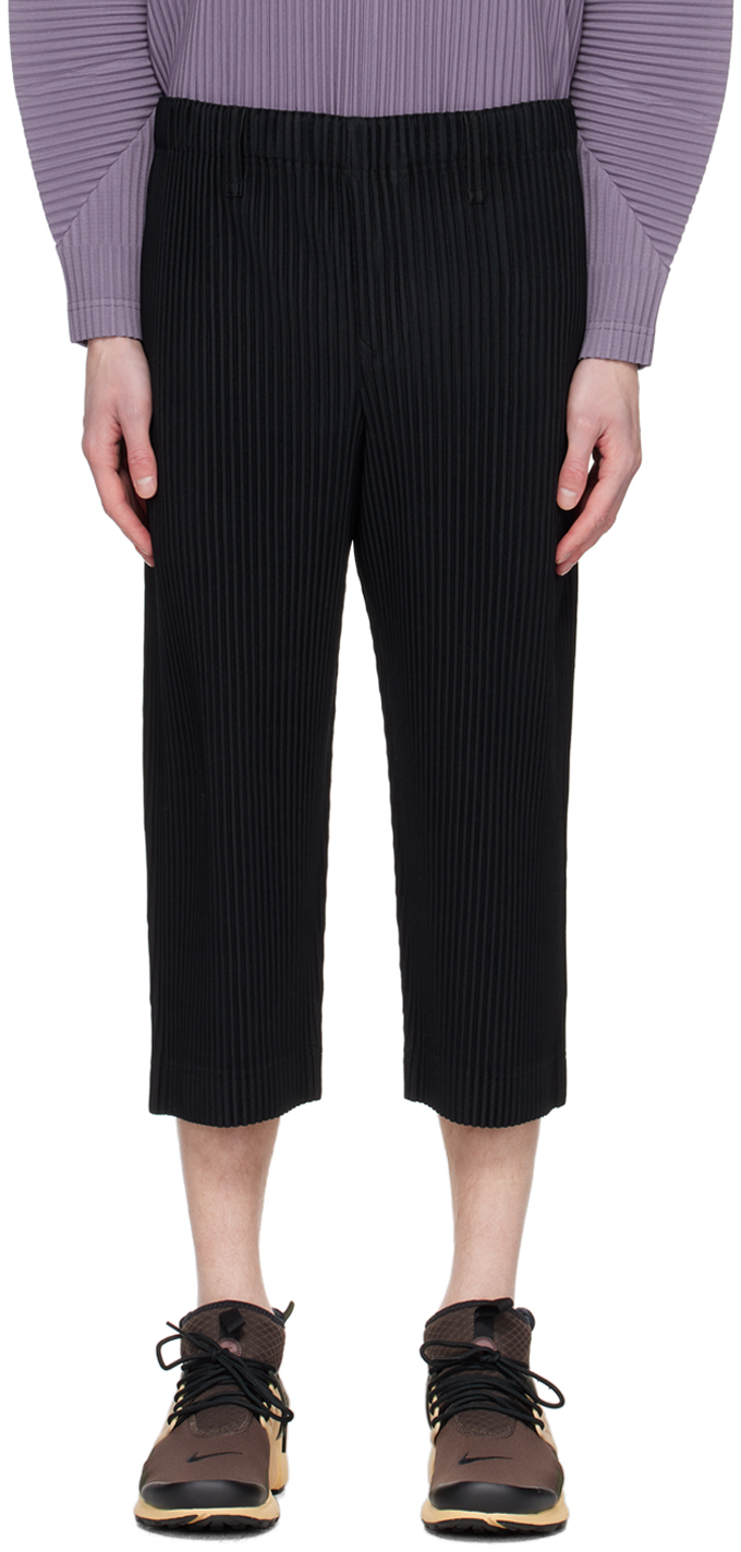 HOMME PLISSÉ ISSEY MIYAKE: Black Tailored Pleats 1 Trousers | SSENSE