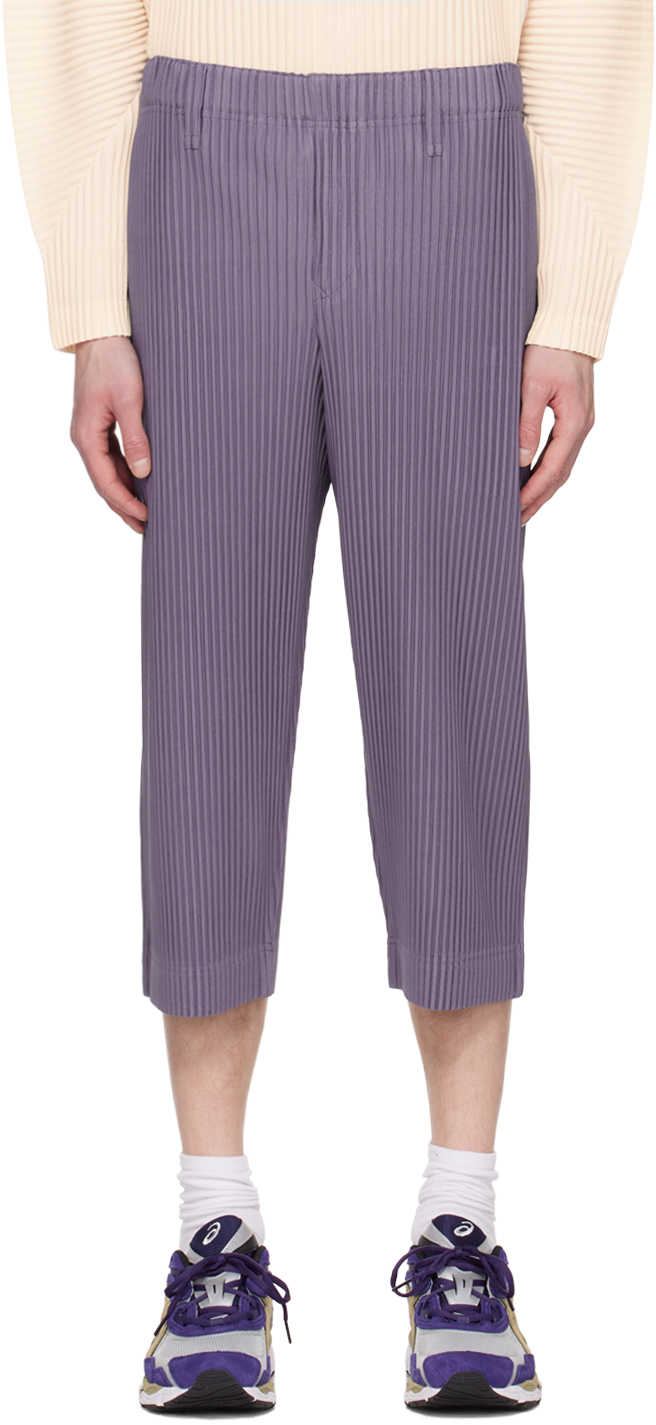 Grey Tapered technical-pleated trousers | Pleats Please Issey Miyake |  MATCHES UK