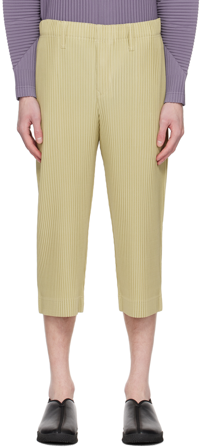 Homme Plissé Issey Miyake: Green Tailored Pleats 1 Trousers | SSENSE