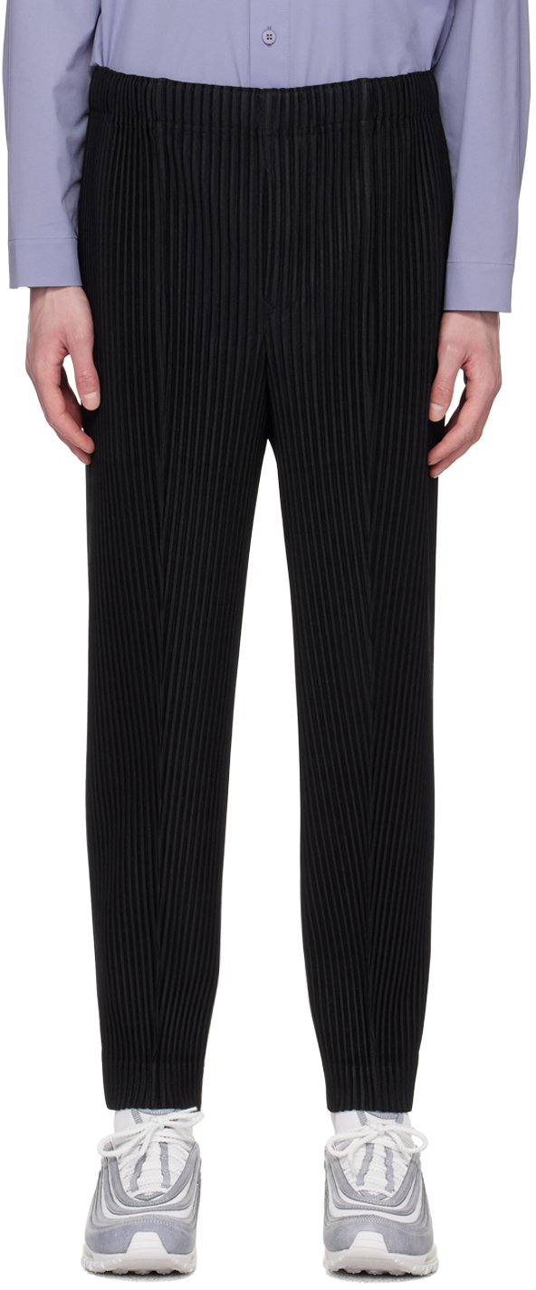 Issey Miyake Black Pleats Bottoms 1 Trousers In 15-black