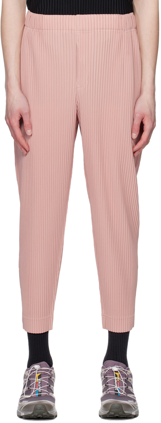 Issey Miyake Pink Monthly Color April Trousers In 25-coral Red