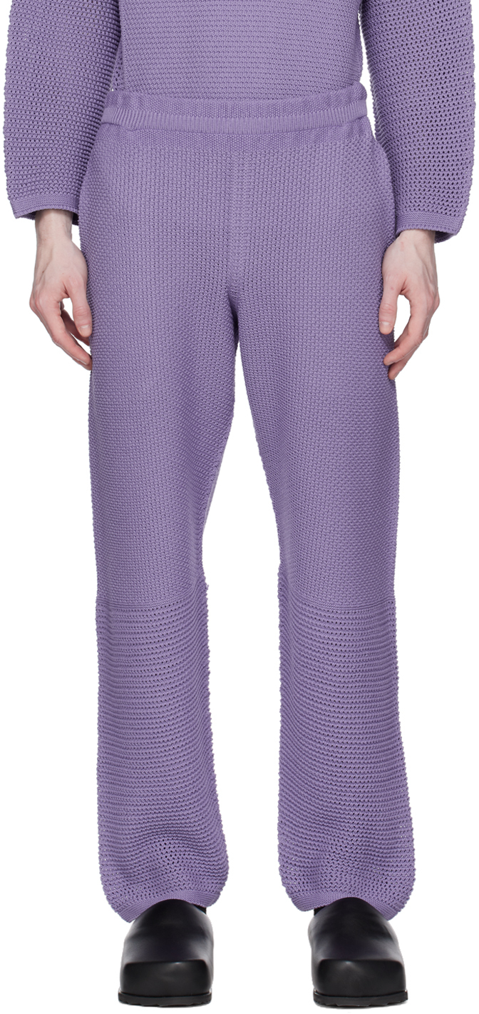 Issey Miyake Purple Seamless Trousers In 80-lavender Purple