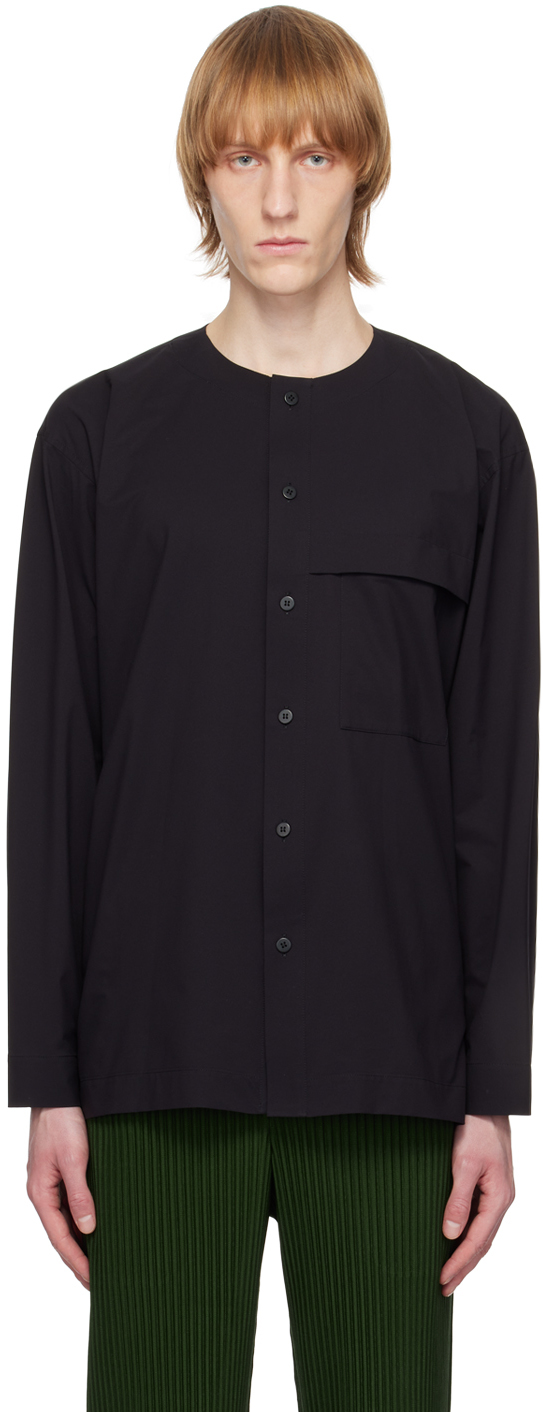 Issey Miyake Black Flap Pocket Shirt In 15-black