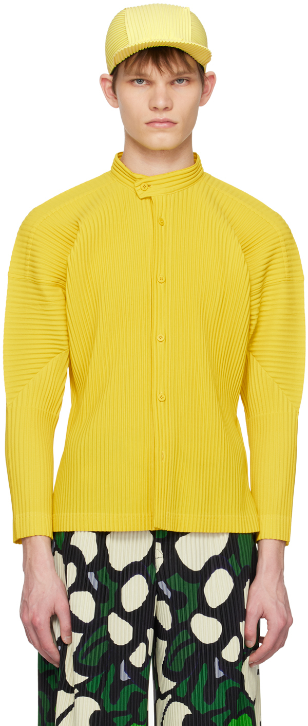 HOMME PLISSÉ ISSEY MIYAKE: Yellow Monthly Color March Shirt | SSENSE