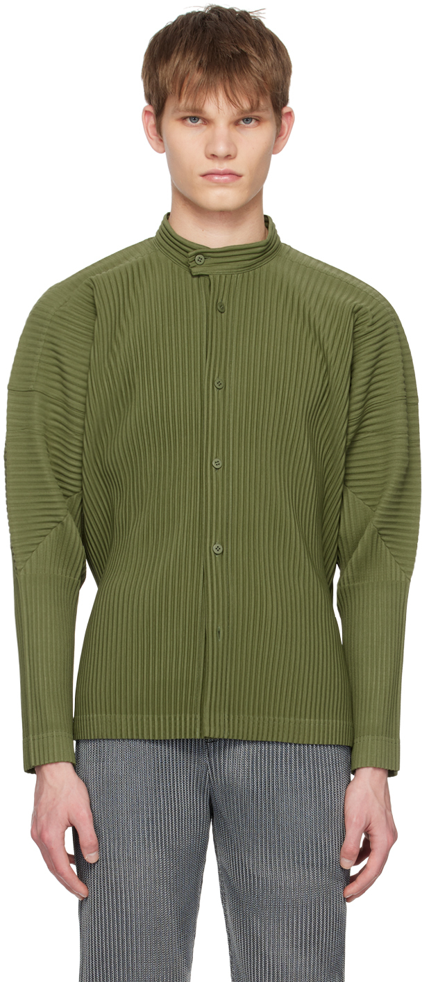 HOMME PLISSÉ ISSEY MIYAKE: Khaki Monthly Color March Shirt | SSENSE