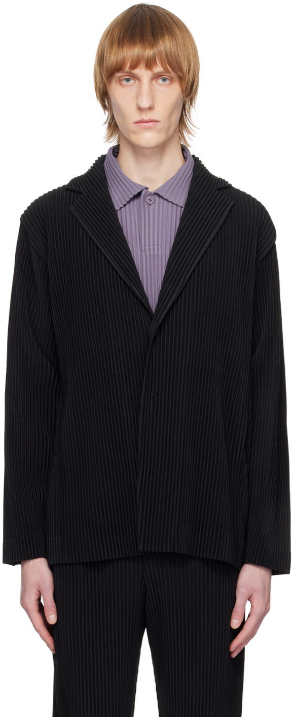 HOMME PLISSÉ ISSEY MIYAKE: Black Tailored Pleats 1 Blazer | SSENSE