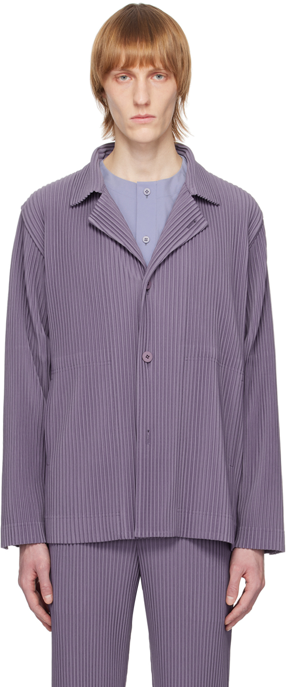 Issey Miyake Purple Tailored Pleats 1 Blazer In 82-purple Gray