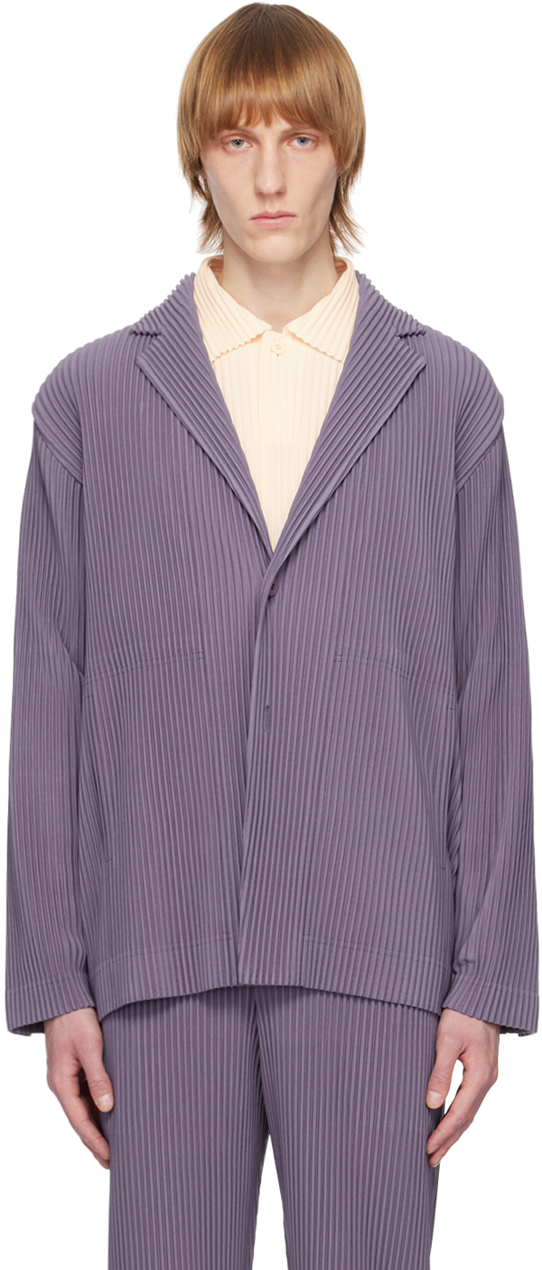 Issey Miyake Purple Tailored Pleats 1 Blazer In 82-purple Grey
