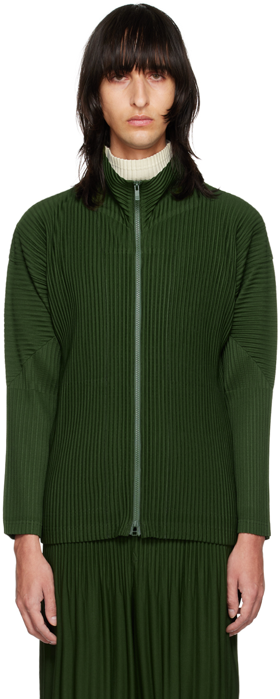 Homme Plissé Issey Miyake: Khaki Pleats Sweater | SSENSE