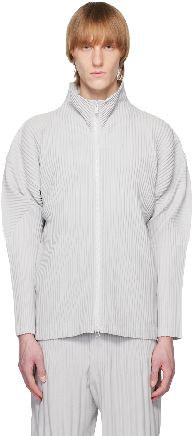 HOMME PLISSÉ ISSEY MIYAKE Gray Basics Cardigan