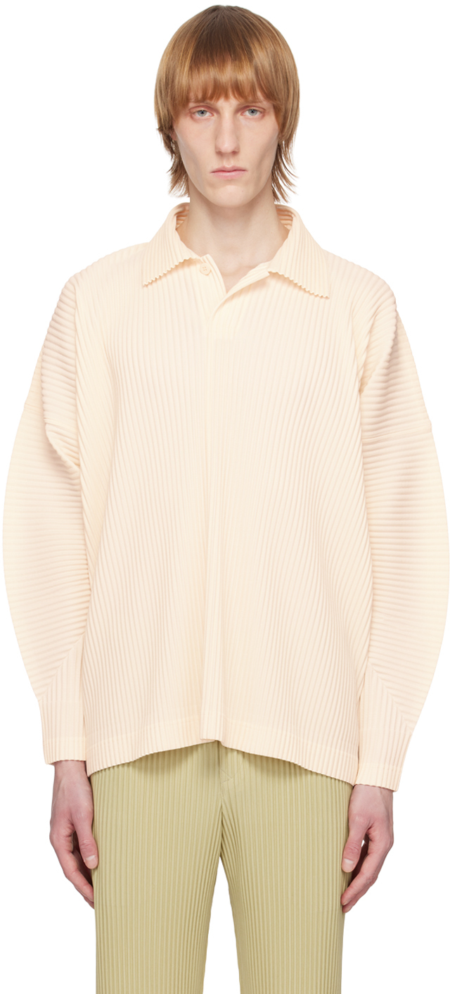 Issey Miyake Off-white Monthly Color February Polo In 04-rose White