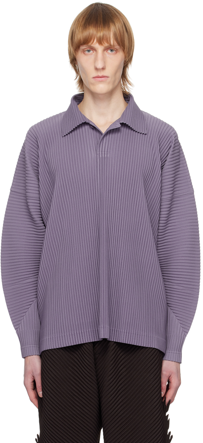 Issey Miyake Purple Monthly Color February Polo In 82-purple Gray
