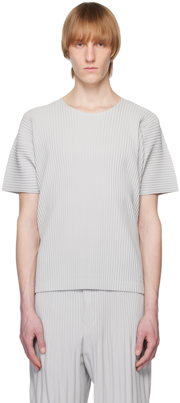 Homme Plissé Issey Miyake Gray Basics T-Shirt | Smart Closet