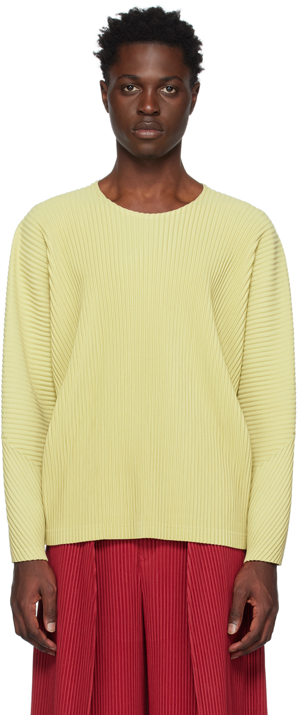 Issey Miyake Beige Monthly Color January Long Sleeve T-shirt In 60-beige Green