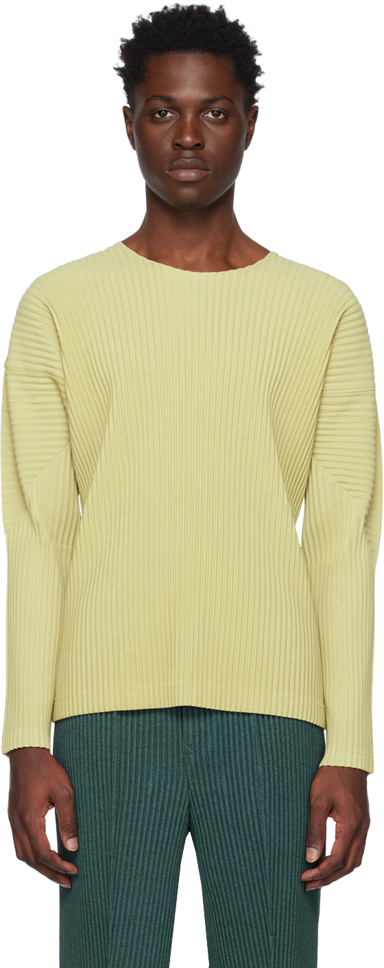 Homme Plissé Issey Miyake: Beige Monthly Color January Long Sleeve T ...