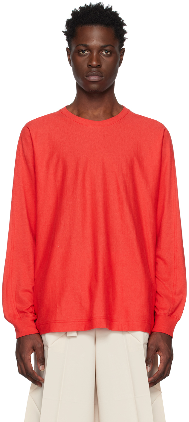 Issey Miyake Red Release-t 1 Long Sleeve T-shirt In 24-red
