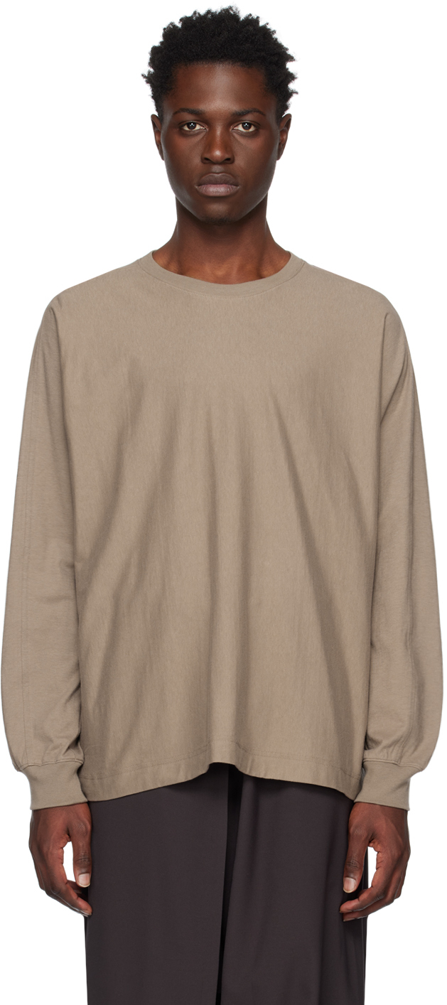 HOMME PLISSÉ ISSEY MIYAKE: Brown Release-T 1 Long Sleeve T-Shirt | SSENSE