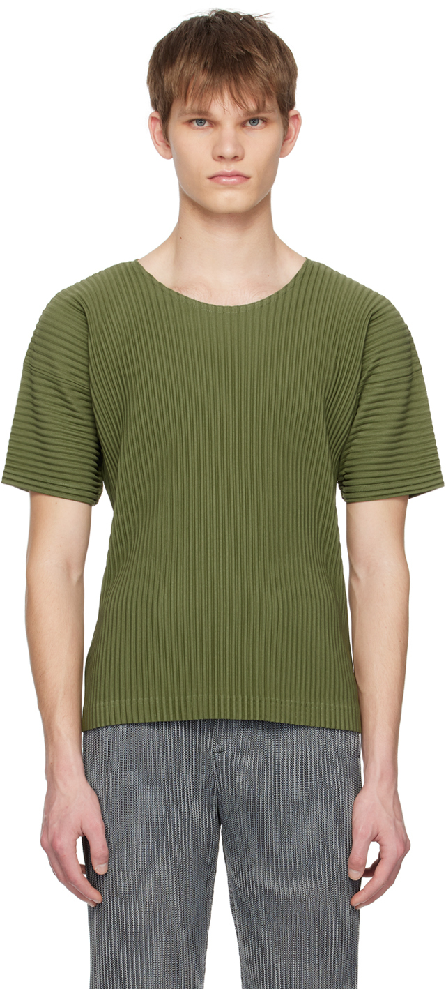 Homme Plissé Issey Miyake: Khaki Monthly Color March T-Shirt | SSENSE