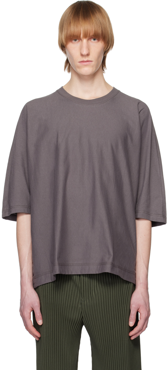 Issey Miyake Gray Release-t 2 T-shirt In 12-gray
