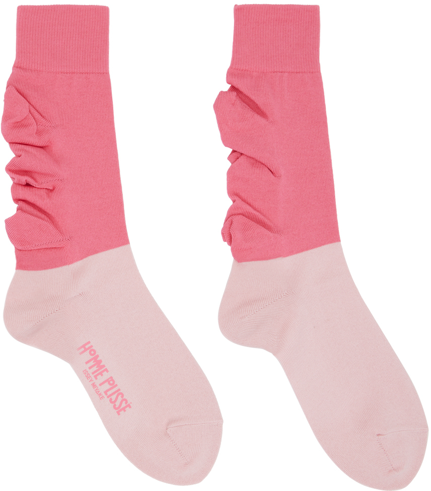 Issey Miyake Pink Flower Socks In 22-pink