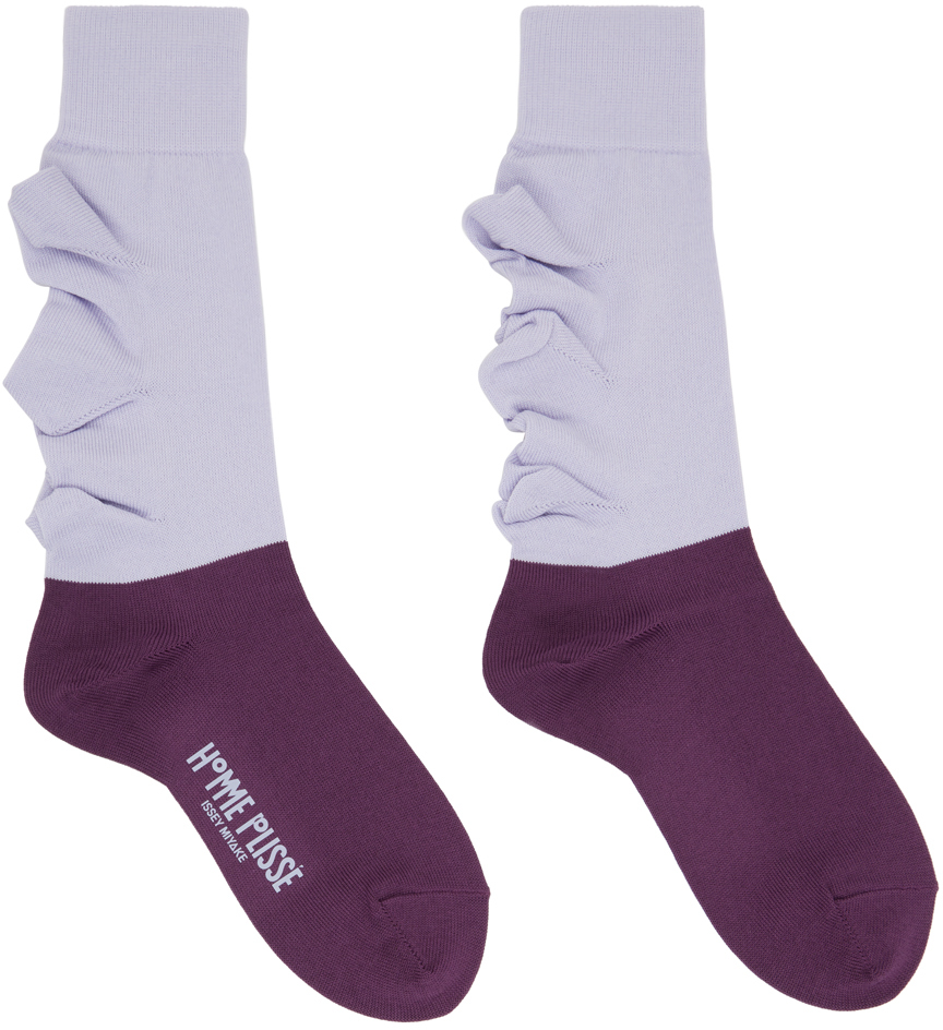 Issey Miyake Purple Flower Socks In 紫色