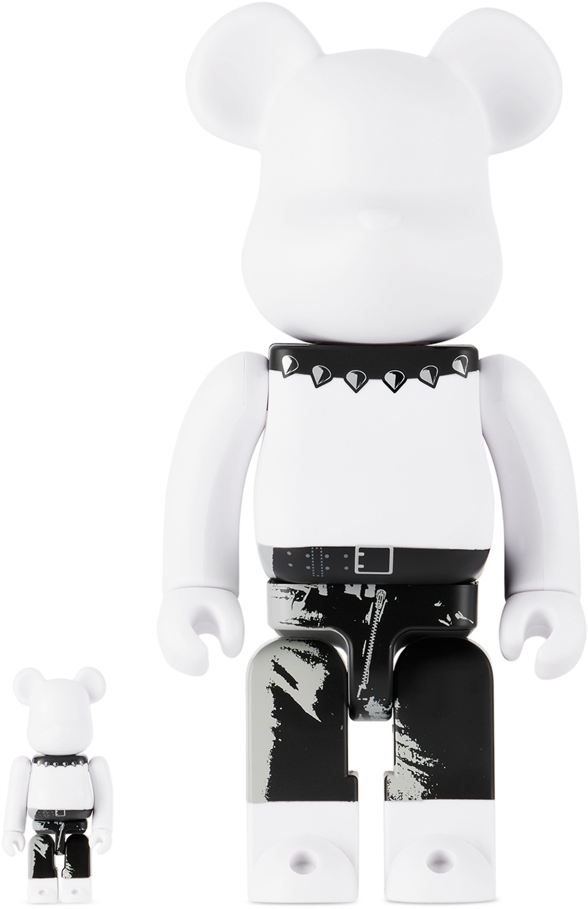 Medicom Toy White The Rolling Stones Sticky Fingers 100％ & 400% Bearbrick In Multi
