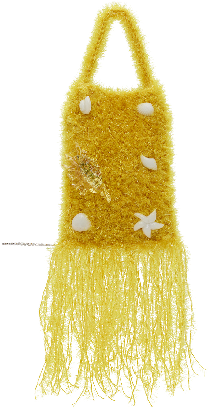 【THEOPEN PRODUCT】SEA COLLECTION KNITTED BAG, YELLOW Theopen Product Yellow Shell Bag In Yellow Yellow | ModeSens