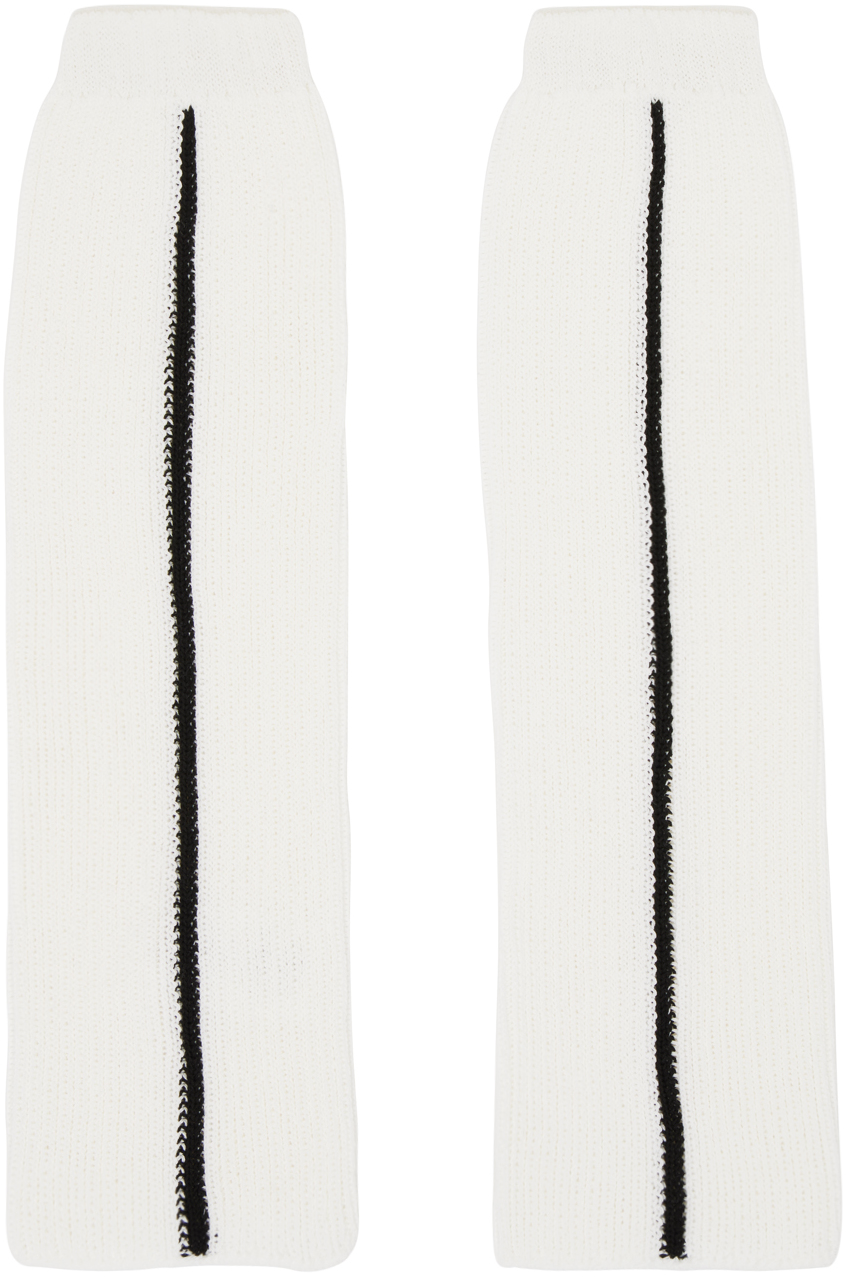 White Training Leg Warmers by OPEN YY on Sale