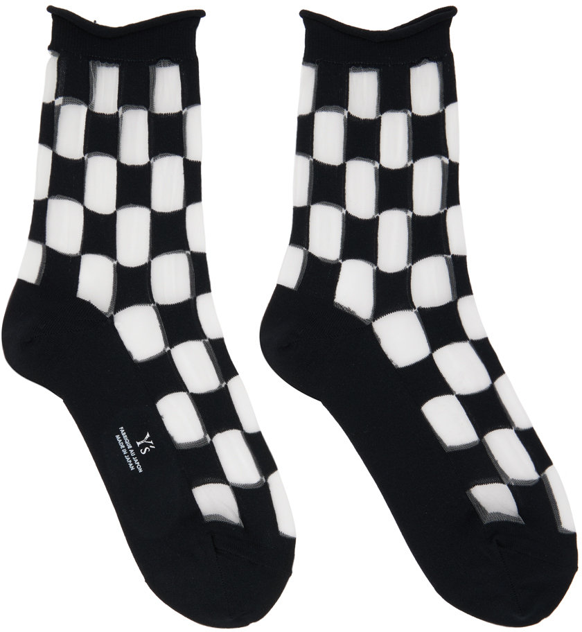 Off-White Plaid Socks