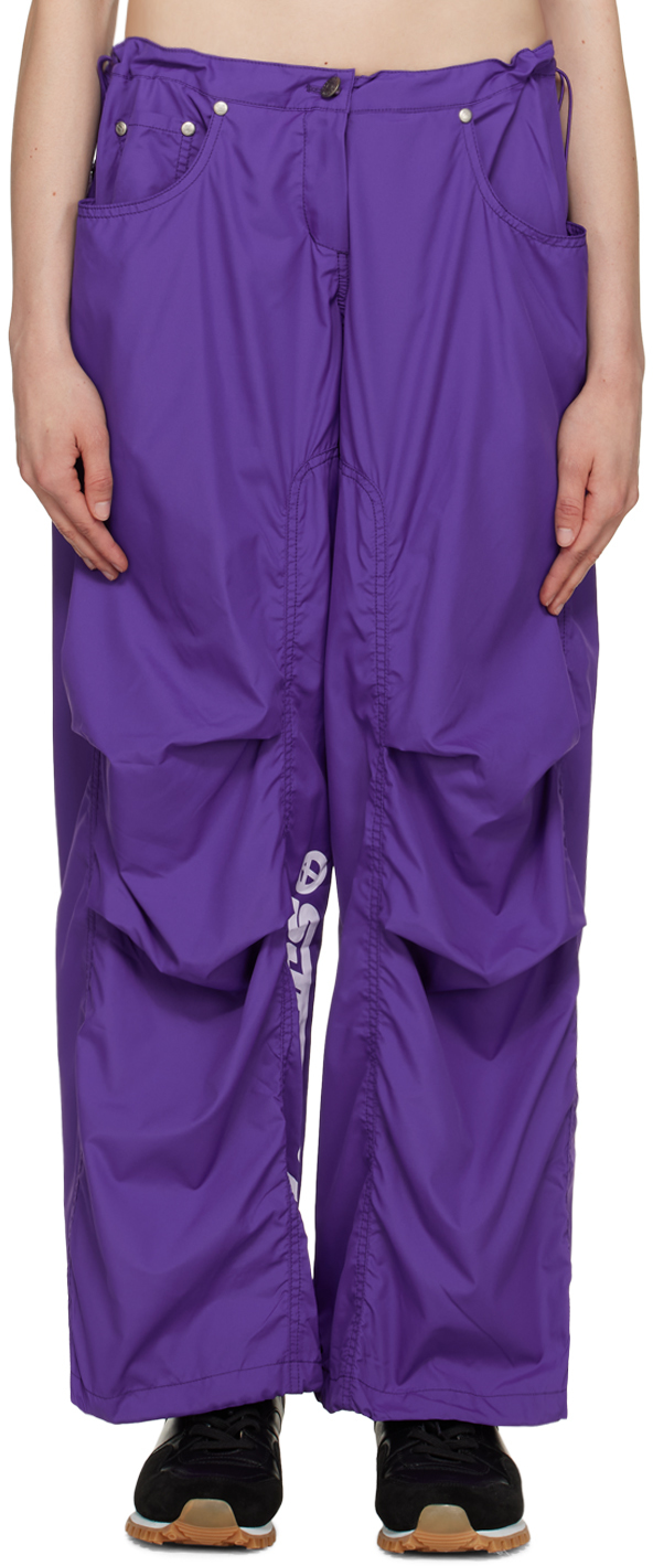 Shop Theopen Product Purple Lettering Lounge Pants In Purple Purple