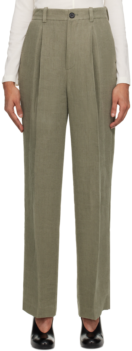 Umber Postpast Ssense Exclusive Khaki Trousers In Olive Green