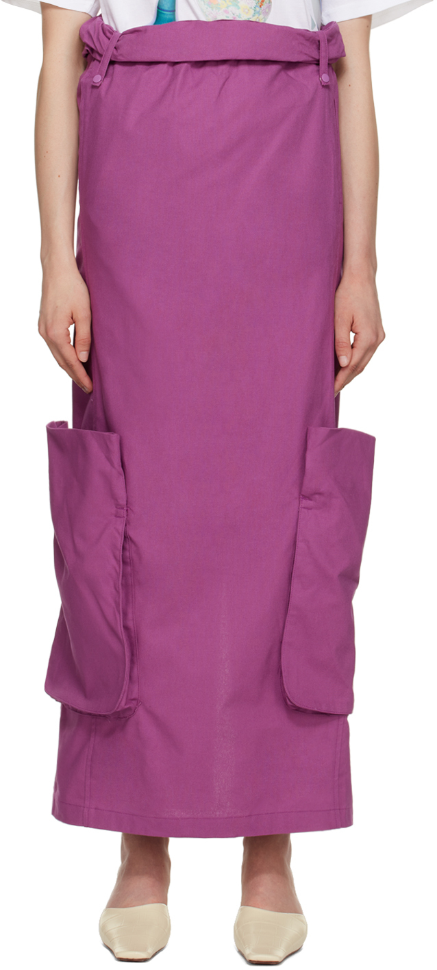 Theopen Product Purple Rolled Maxi Skirt In Purple Pink Purpnk
